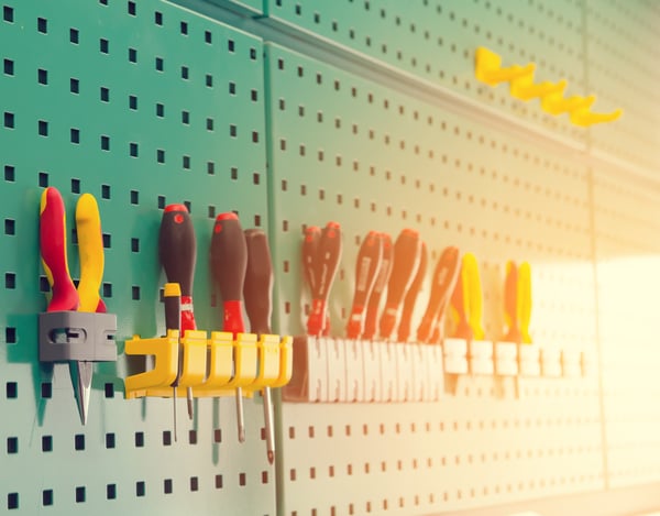 Organizing Your Shed with a Metal Peg Board