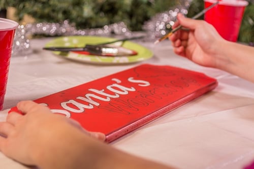 Creating Santa's Workshop Sign + Cook Portable Warehouse